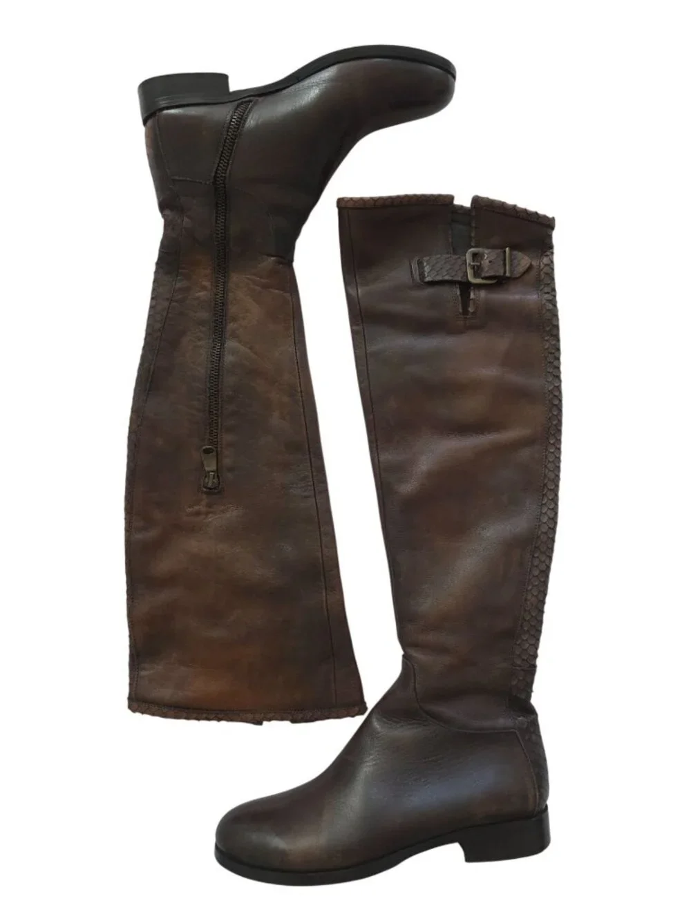 Alberto Bressan Brown Over-The-Knee Leather Boots Womens Sz 35 (5) Made In Italy - Picture 4 of 13